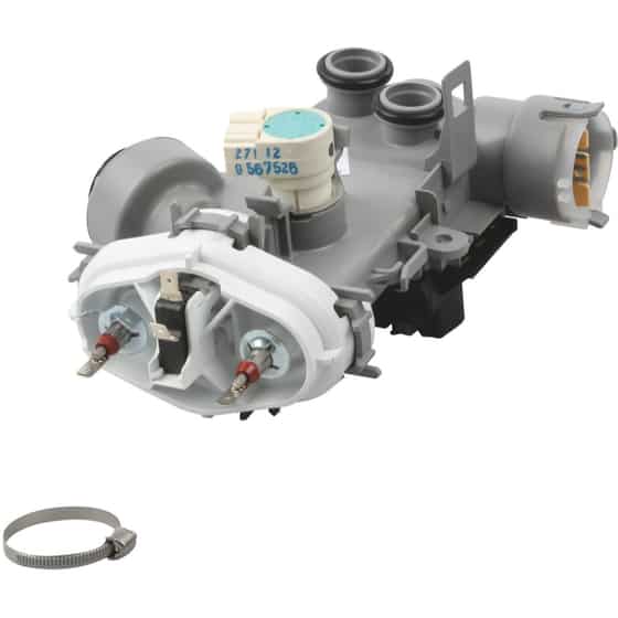 Original Heizelement mit Wasserweiche und Aquasensor-Anschluss für Bosch 00493333 – Produktbild